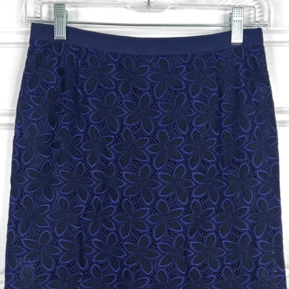 SACAI LUCK Lace Pattern Embroidered Skirt NEW Size 2 Blue